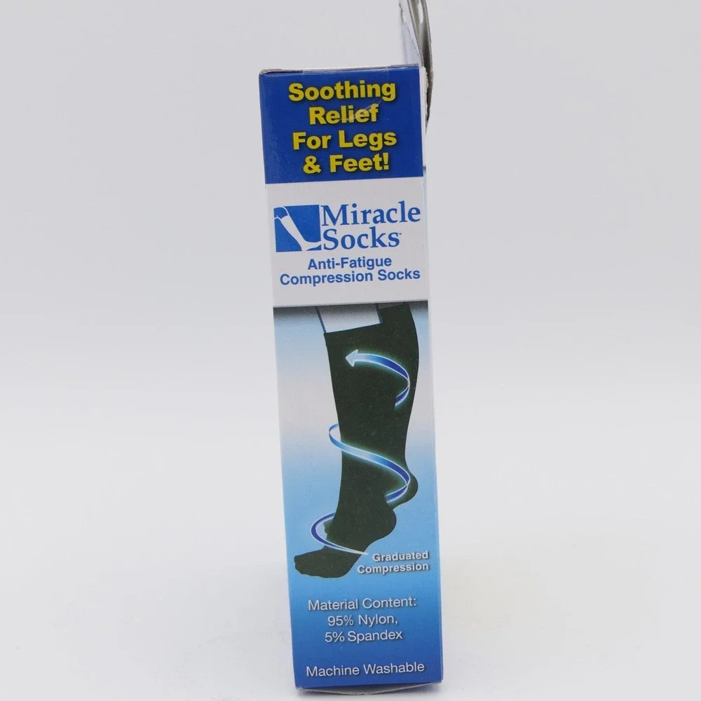 Miracle Socks Anti-Fatigue Compression Socks 1 Pair Black Sz Small/Medium Unisex